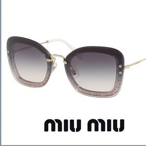 AUTHENTIC MIU MIU CAT EYE MU02TS 86LNJ0 65 WOMEN SUNGLASSES